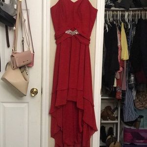 Red corset gown